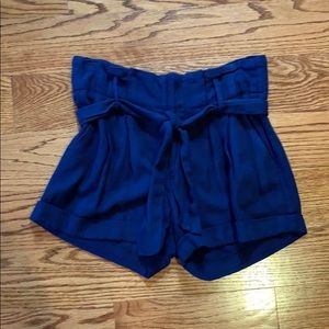 High rise blue shorts